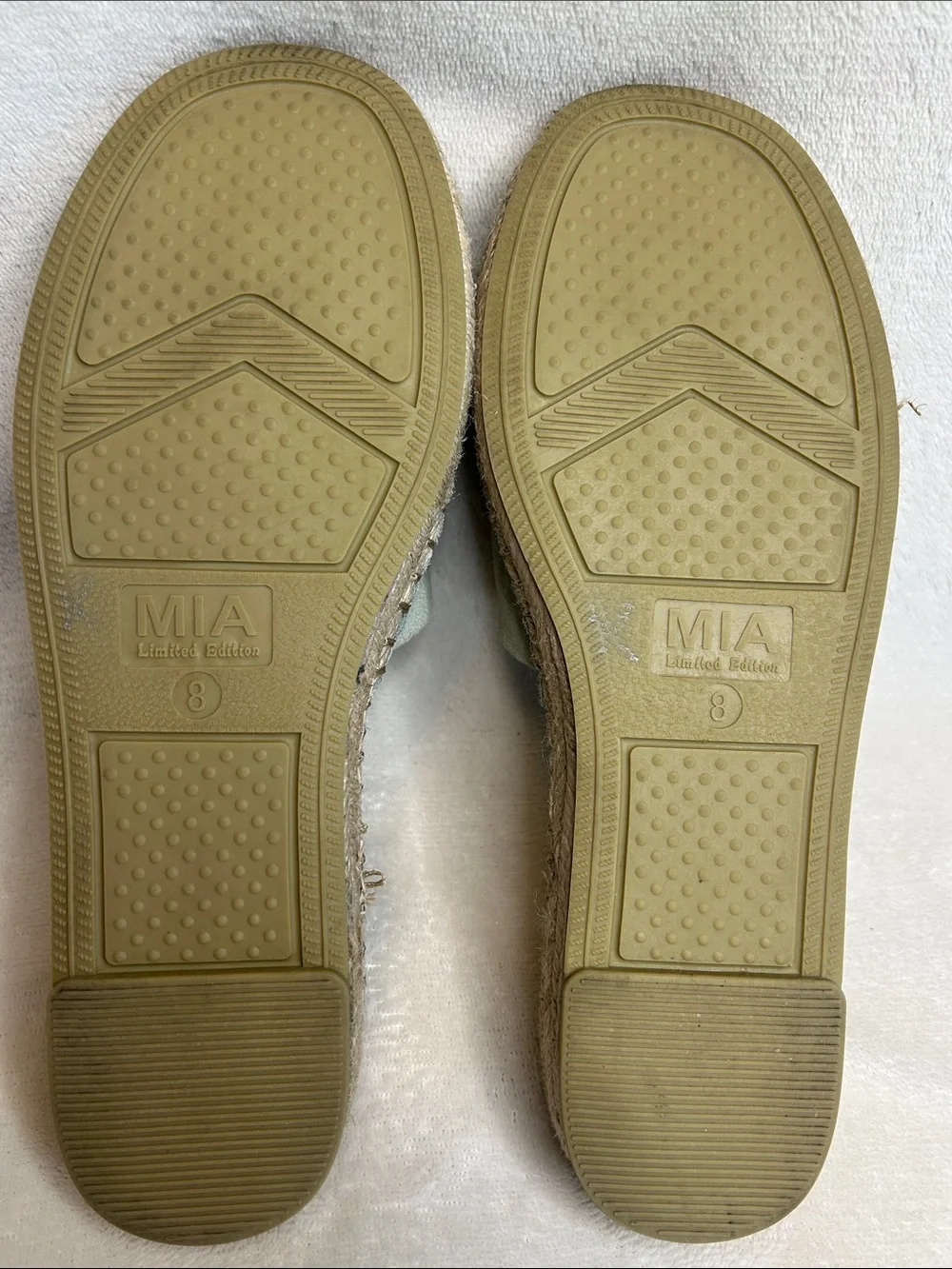Mia Novelli Suede Leather Espadrille Jute Slides Sandals Sage Green Women 8